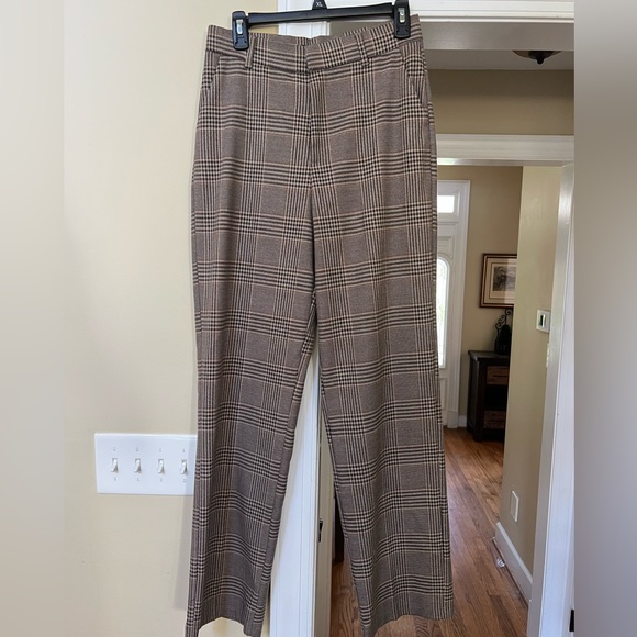 Zara tan and black plaid dress pants. Small - Picture 1 of 4